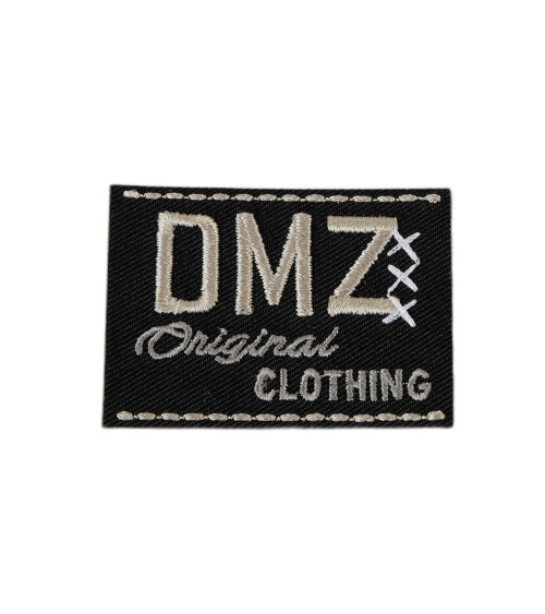 Set of 3 brown DMZ iron-on patches 5cm x 3.5cm