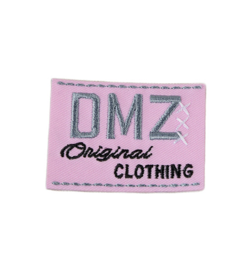 Set of 3 pink DMZ iron-on patches 5cm x 3.5cm