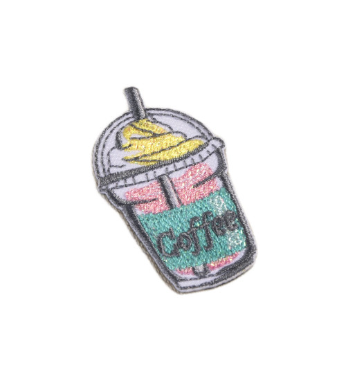 Fashion coffee iron-on badge 5cm x 3.5cm