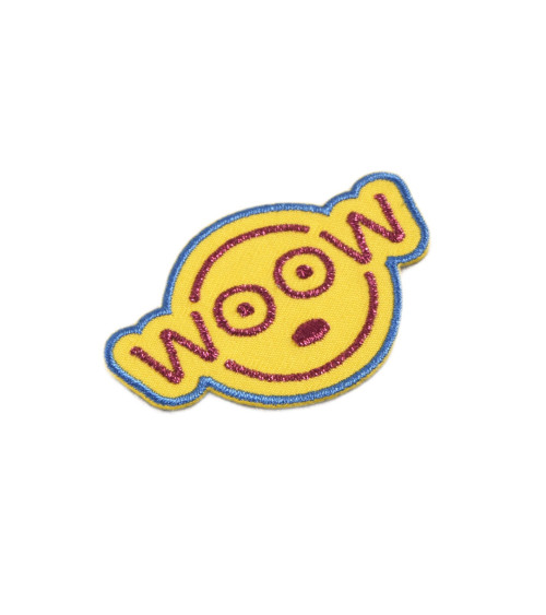 Woow message iron-on patch 3.5cm x 5.5cm