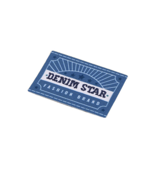 Denim star iron-on patch 3.5cm x 5.55cm