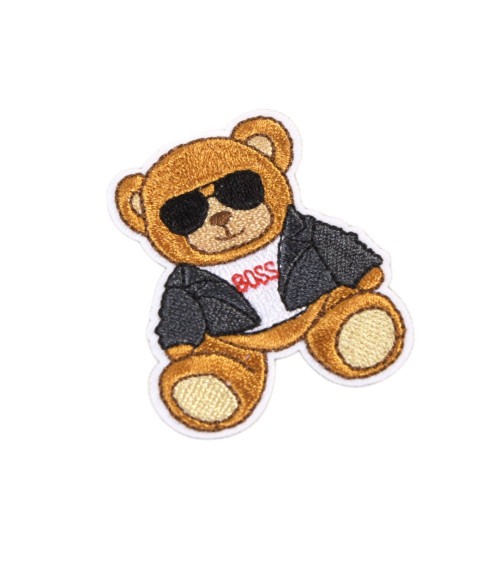 Iron-on badge bear star boss 5.5cm x 4.5cm