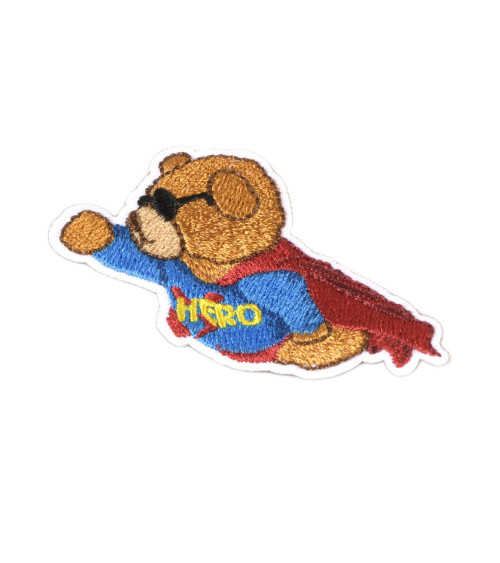 Iron-on badge bear star superman 3.5cm x 6cm