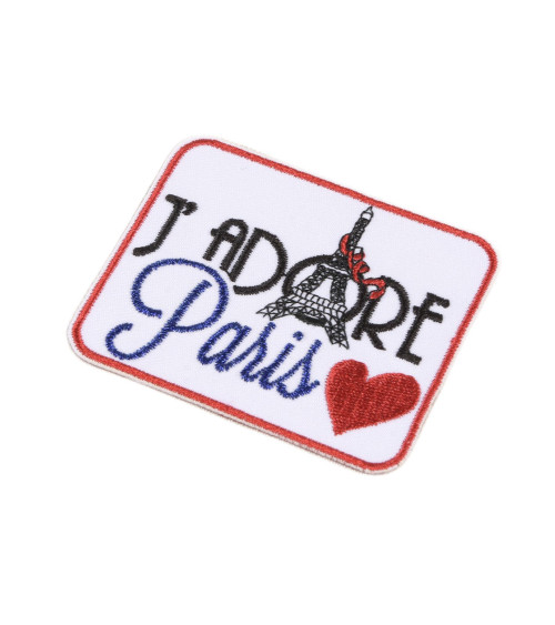 Pariser Aufnäher zum Aufbügeln „Ich liebe Paris“, 5 cm x 6 cm