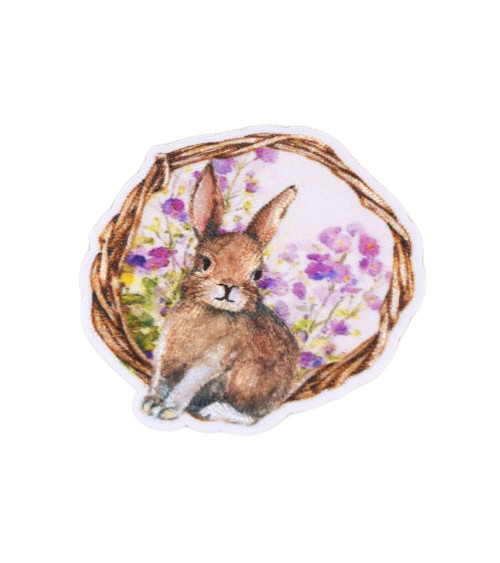 Forest rabbit iron-on badge 5.5cm x 5.5cm