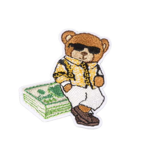 Dollar Bear Iron-on Badge 5.5cm x 4.5cm