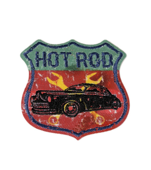 Parche termoadhesivo deportivo vintage hot rod 6 cm x 5,5 cm