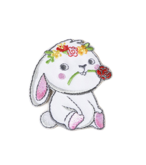 Cute rabbit animal iron-on patch 5.5cm x 4cm