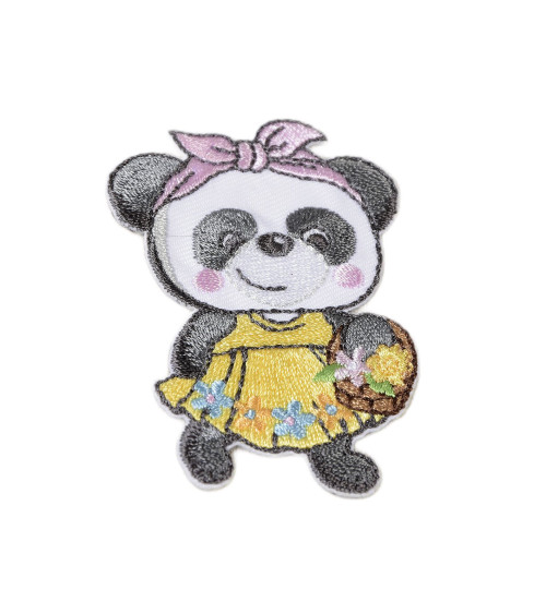 Niedlicher Panda-Tiere-Aufnäher zum Aufbügeln, 6 cm x 4,5 cm