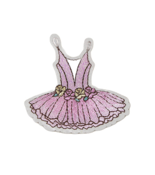 Iron-on dance dress badge 5.5cm x 5.2cm