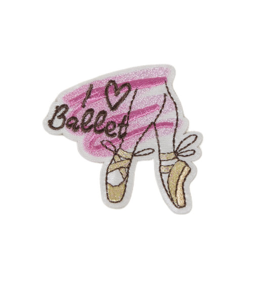 I love ballet dance iron-on patch 5.5cm x 5cm