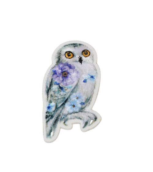 Iron-on patch floral animals owl 5.5cm x 3.5cm