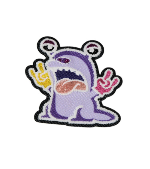 Glow-in-the-dark monster iron-on patch purple monster 5cm x 5cm