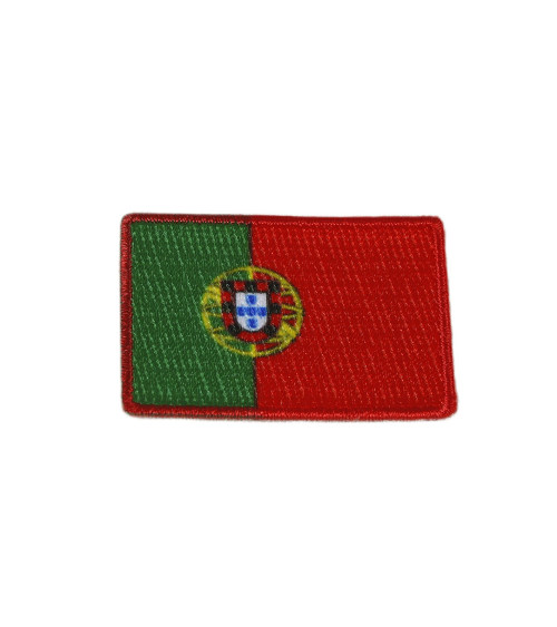 Parche termoadhesivo banderas bordadas de Portugal 3 cm x 4,5 cm