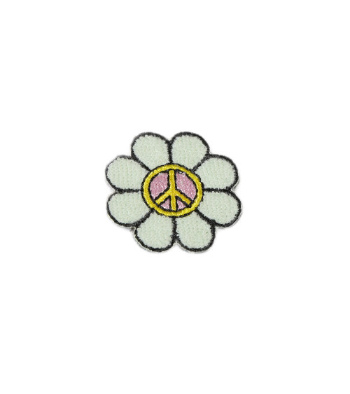 Iron-on peace flower badge 3cm x 3cm