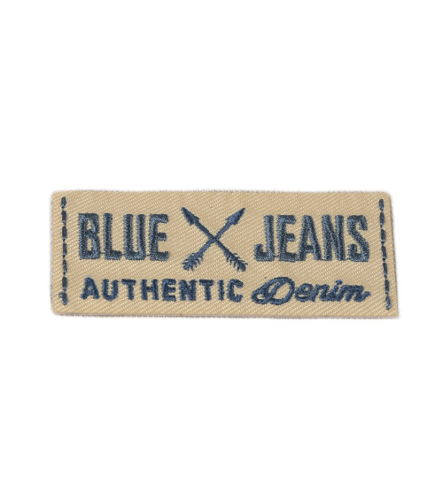 Ecusson thermocollant blue jeans yellow 2,5cm x 6cm