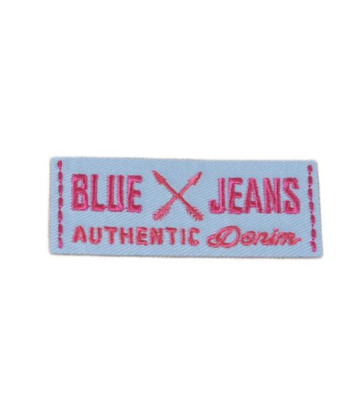 Blauer Jeans-Aufnäher zum Aufbügeln, 2,5 cm x 6 cm