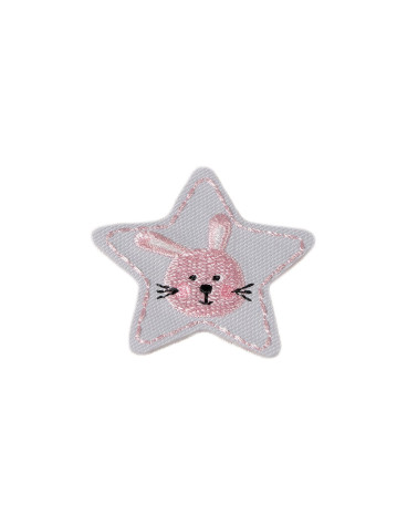 Ecusson thermocollant animaux stars lapin 4cm x 4cm