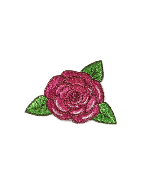 Fuschia pink iron-on patch 4cm x 4.5cm