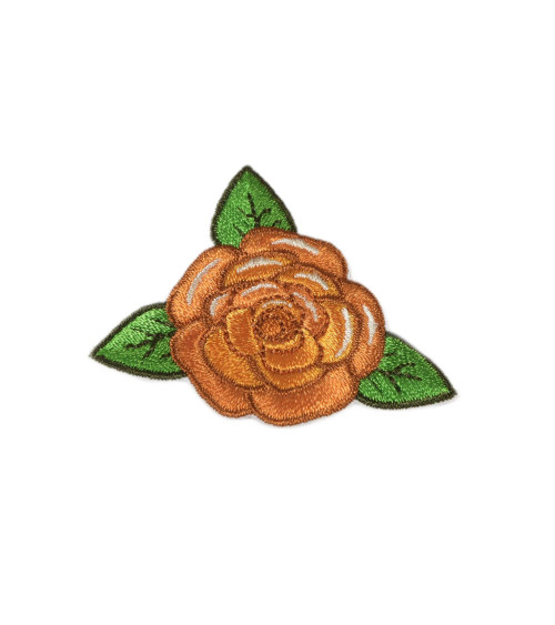 Rosa-oranger Aufnäher zum Aufbügeln, 4 cm x 4,5 cm