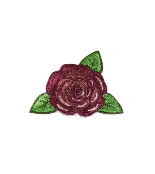 Pink burgundy iron-on patch 4cm x 4.5cm