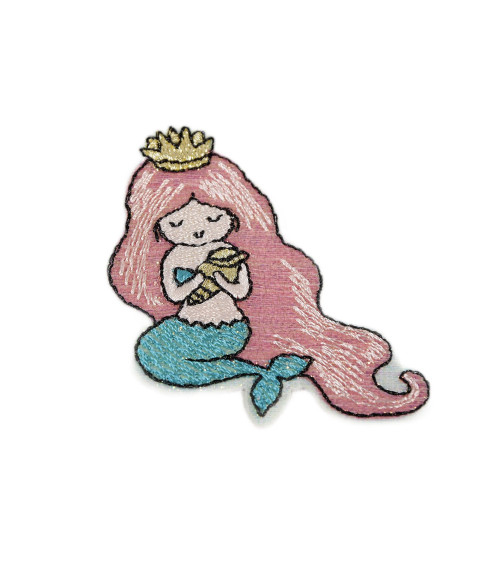 Mermaid sequin iron-on badge 5.5cm x 4.5cm