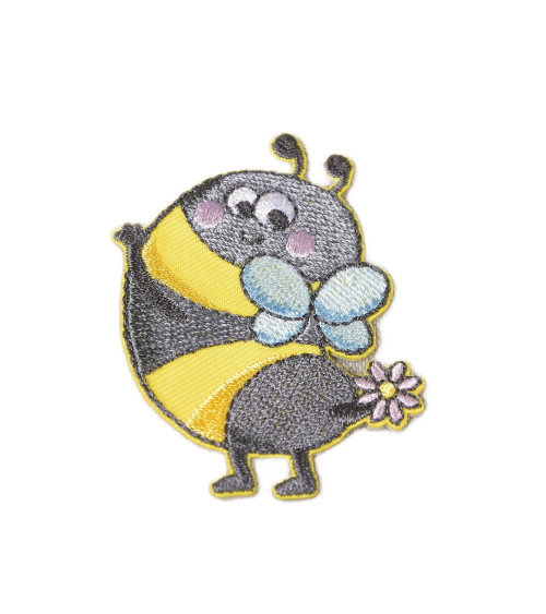 Set of 3 cute animal bee iron-on patches 5.5cm x 4cm