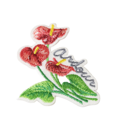 Set di 3 toppe termoadesive con fiore Ardour 6,5 cm x 6 cm