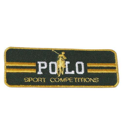 Juego de 3 parches termoadhesivos de polo deportivo verde 3 cm x 7 cm