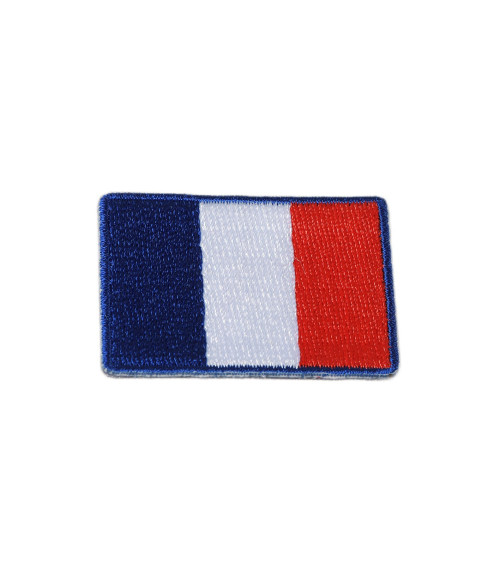 Set di 3 toppe termoadesive ricamate con bandiere della Francia 3 cm x 4,5 cm