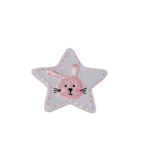 Set di 3 toppe termoadesive coniglietti con stelle di animali 4 cm x 4 cm