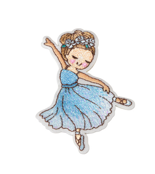 Set of 3 blue ballerina badges 7cm x 5cm