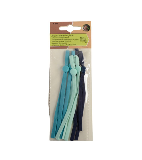 Adjustable mask strap - 3 pairs blue