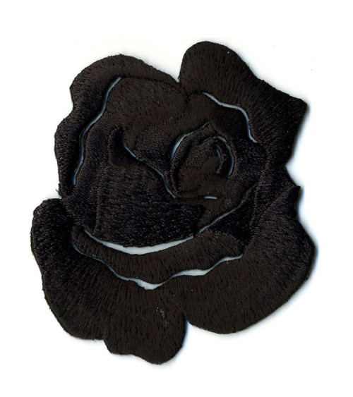 Set of 3 iron-on patches Black Rose