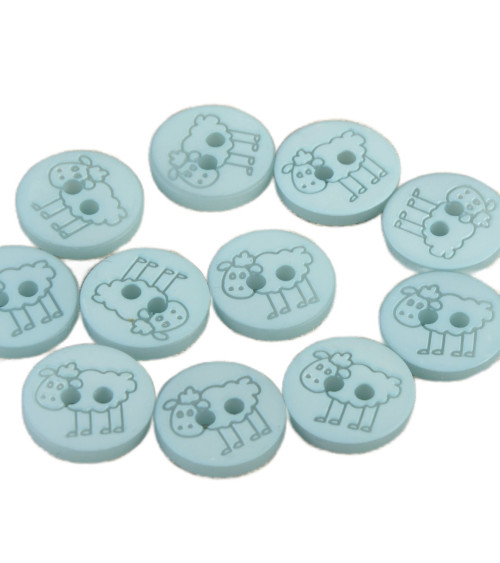 2-hole sheep button 15mm Baby blue