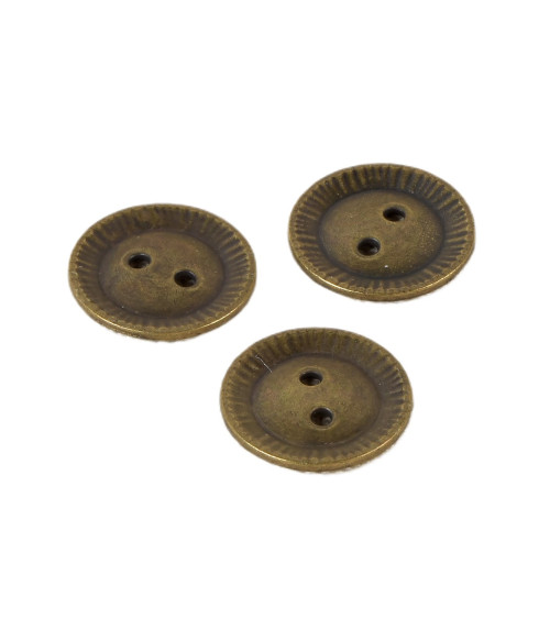 Set of 6 buttons 2 holes sun aged copper 18mm