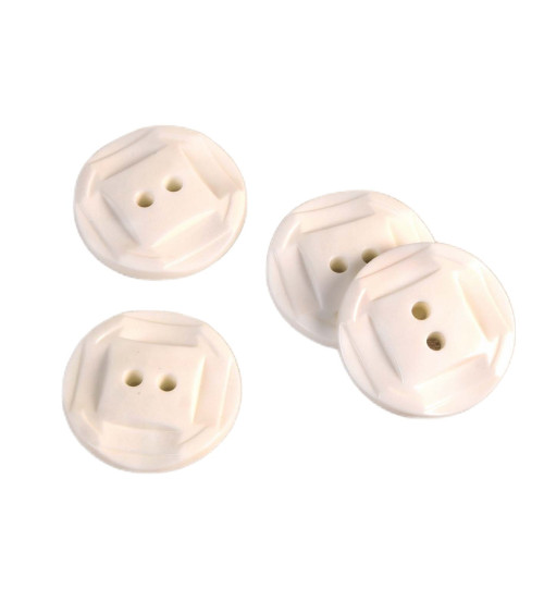 Set of 6 white 2-hole buttons 27mm