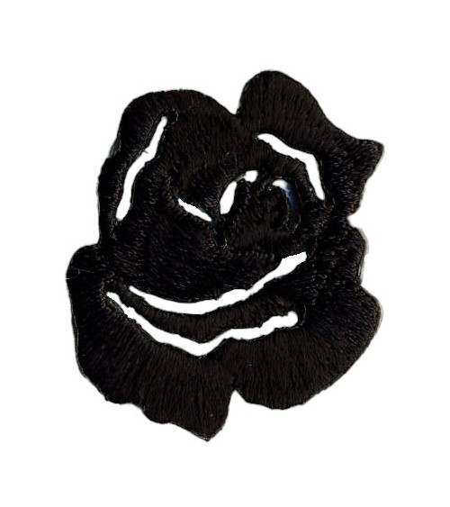 Set of 3 iron-on patches small black rose