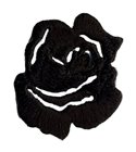 Lot de 3 écussons thermocollants petite rose noir