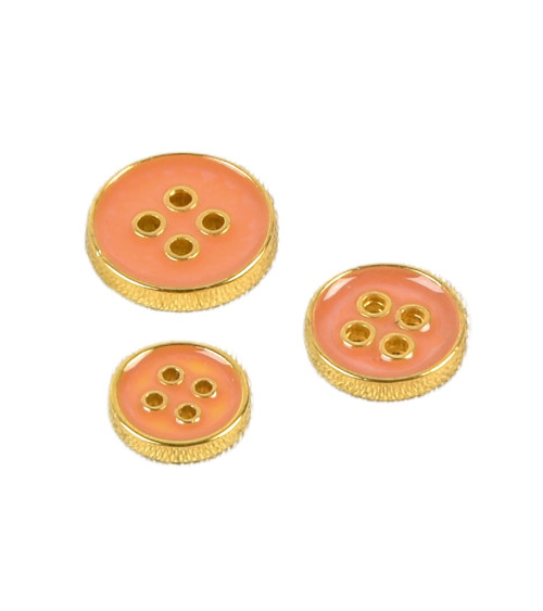 Peach orange lacquered button