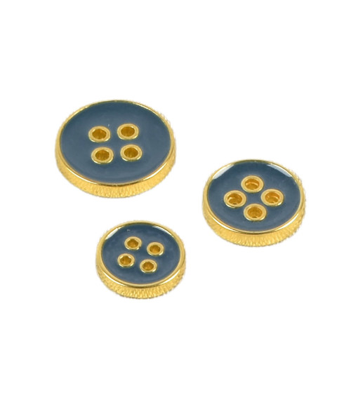 Petrol blue lacquered button