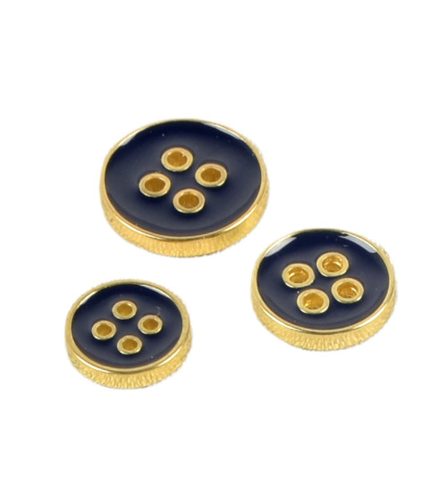 Navy blue lacquered button