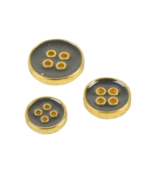 Grey lacquered button