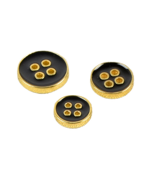 Black lacquered button