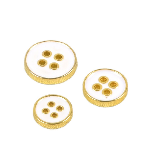 Set of 6 white lacquered buttons