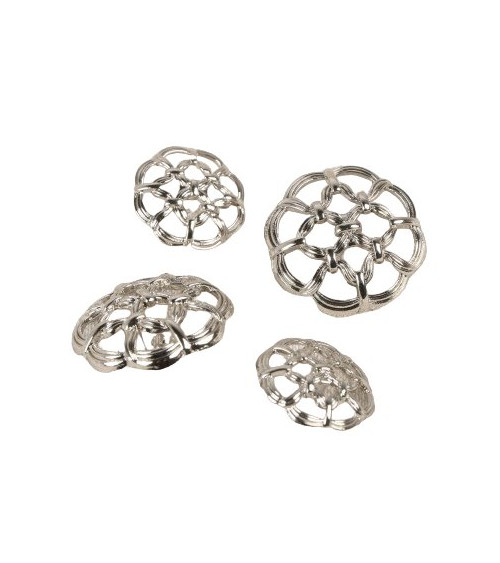 Silver openwork button