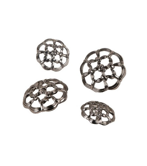 Grey openwork button