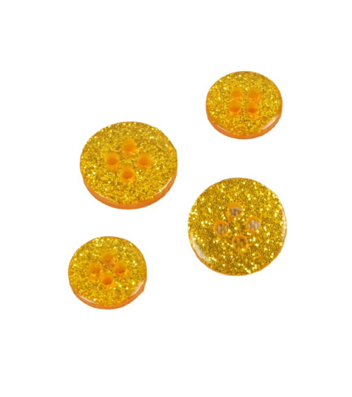 Gold glitter round button