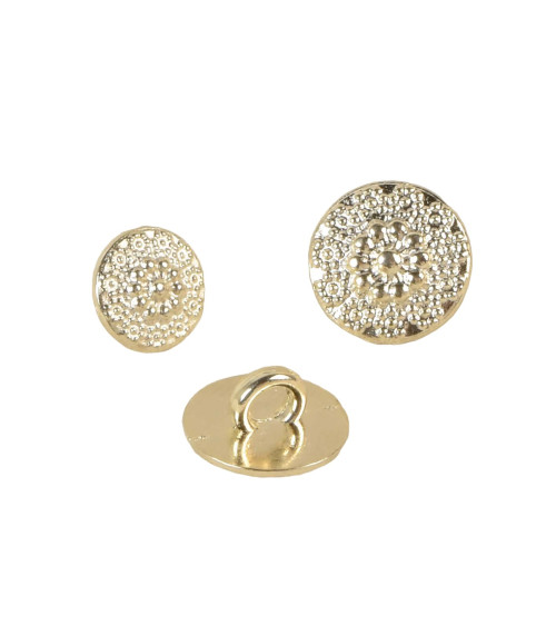 Light gold flower metal button