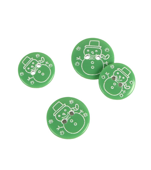 Set of 6 2-hole green fir man buttons